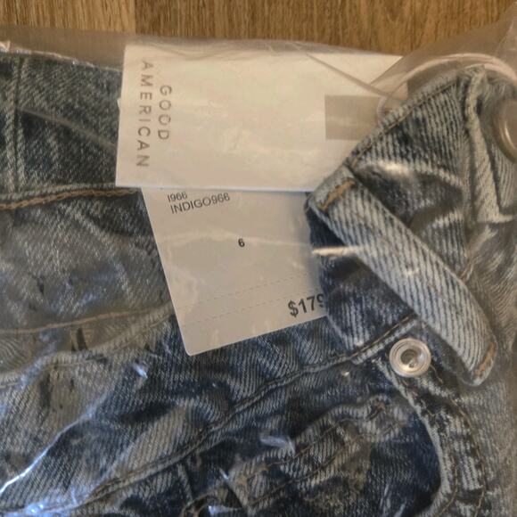NWT. Good American Good Extreme Barrel Indigo Jeans Size 6 - Picture 6 of 12